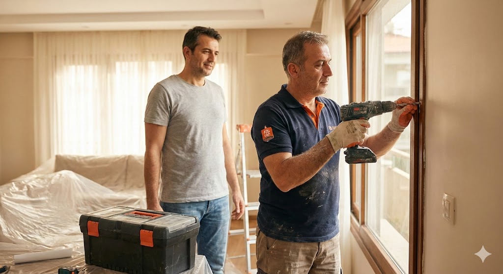 Bursa korniş montajı yapan usta ve perde detayları